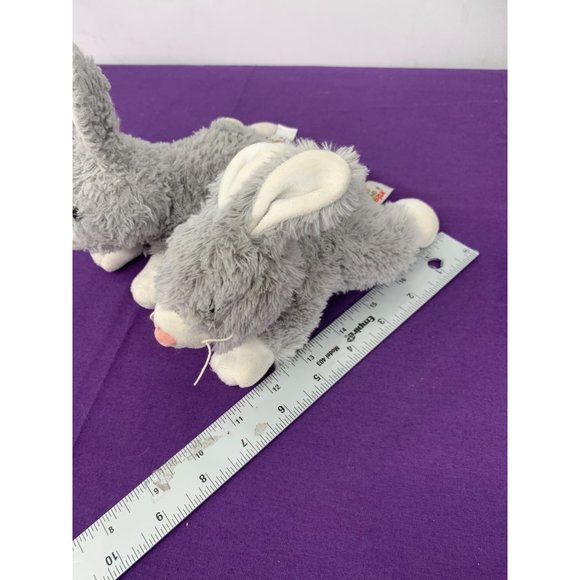 Unipak 2 Small Gray Bunnies7 Inches Long Plush Stuffed Animals - Picture 2 of 10